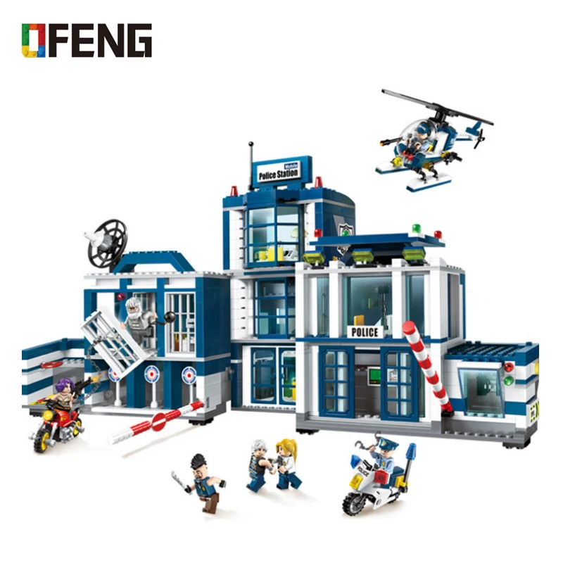 

City Police Station Building Blocks Brick SWAT City Truck Car Ship Helicopter Model Educational Toy Gift for Children