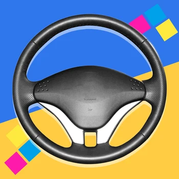 

Auto Braid On The Steering Wheel Cover for Mitsubishi Pajero 2008 2009 2010 2011 V73 2011 L200 Hand Sewing Car Braiding Covers