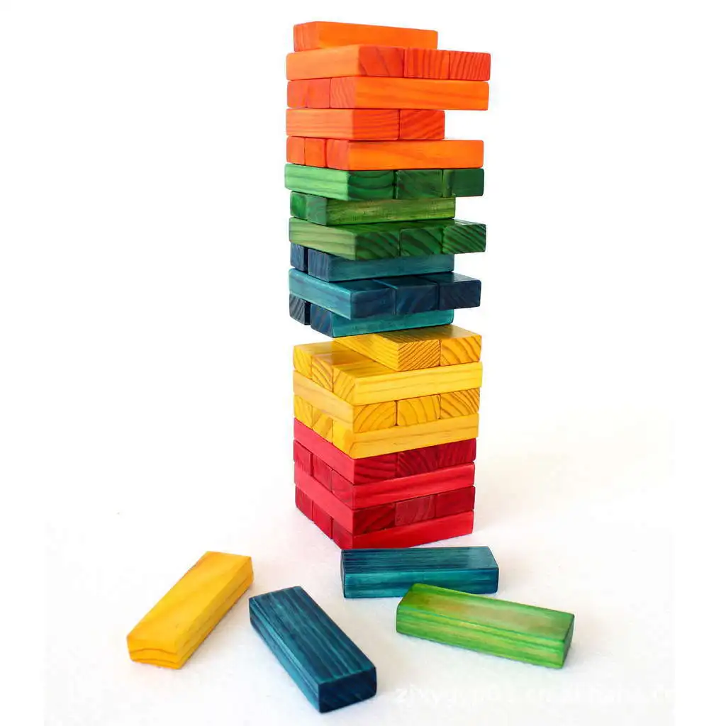 

A Little Toy Educational Jenga ji mu zhuo Tour Large Size Bricks Pro Chouchoule Game Stack-up 54 PCs