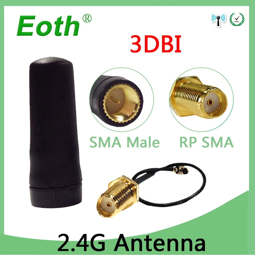2.4Ghz Antenna PBX SMA male 3dbi Zigbee 2.4 ghz wifi antenna mini antena aerial PCI U.FL IPX to RP-SMA Pigtail Extension Cable usb extension cable wifi antenna antenna pigtail cable