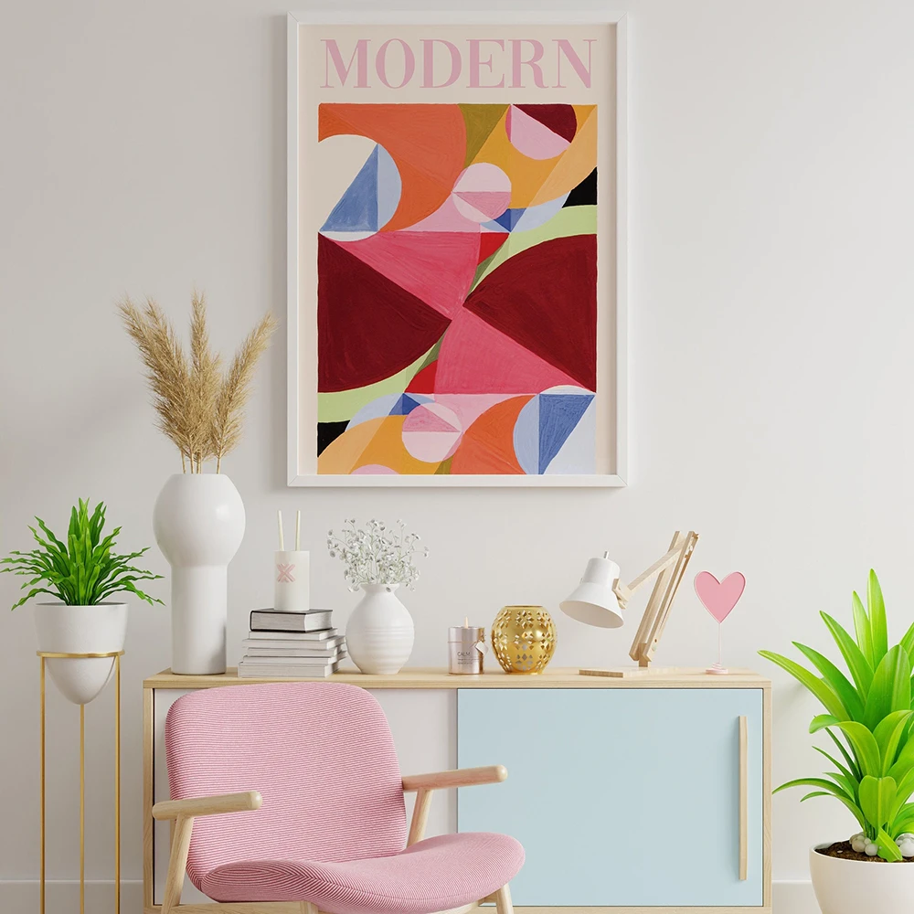 

Геометрическая цветная холщовая живопись, постер для демонстрации Матисса, винтажные абстрактные современные настенные картины, домашний декор для гостиной