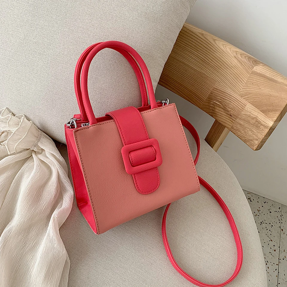 

Women Elegant Tote Bags New Fashion Trend Messenger Bag Contrast Color Simple Portable Brands Luxury Designer Crossbody Handbags