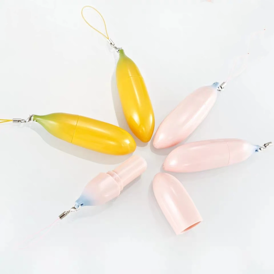 12.1mm Empty pink yellow banana shape Lipstick tube cute lipstick container 50pcs |