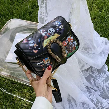 

Cartoon Pattern Crossbody Bag for Women 2020 New Trend Girls Purse and Handbags Ladies Single Shoulder Messenger Flap Bags Cc Gg