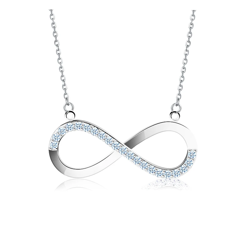 Effie queen изящный знак бесконечности любовь кулон женское ожерелье Шарм кубический цирконий Женская цепочка Трендовое ожерелье s DN112