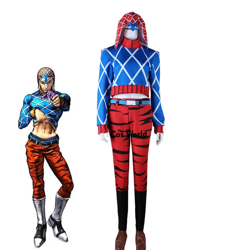 Golden Wind Guido Mista Cosplay Costume Uniform Suit JoJo/'s Bizarre Adventure