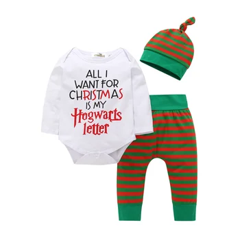 

Christmas Children's Clothes Alphabet Long Sleeve Chequered Children's Suit Kids Winter Clothes for Toddler Boy and Girls