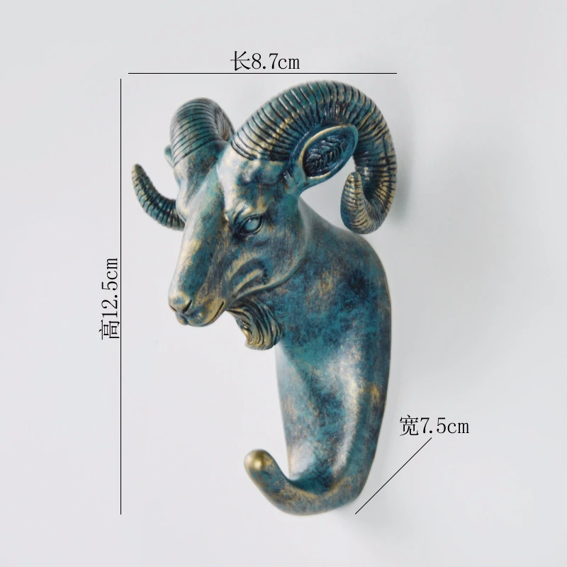 E-3 Hars Herten Hoofd Muur Dier Haken Decoratieve Kleding стойка для дисплея Haak Jas крышка стойка Interieur витрина Muur Zak органайзер для ключей - Цвет: E-3
