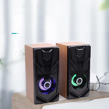 

USB Wired Combination Mini Wooden Speaker Desktop Computer Notebook Speaker 2.0 Multimedia Small Speaker