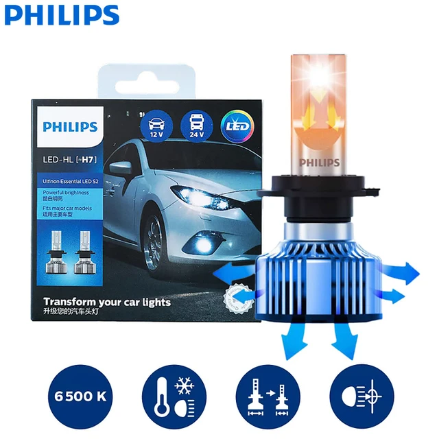 Philips Ultinon Essential S2 LED H7 Car Headlight H1 H4 H8 H11 H16 HB3 HB4  H1R2 9003 9005 9006 9012 6500K Fog Lamps (Pack of 2) - AliExpress