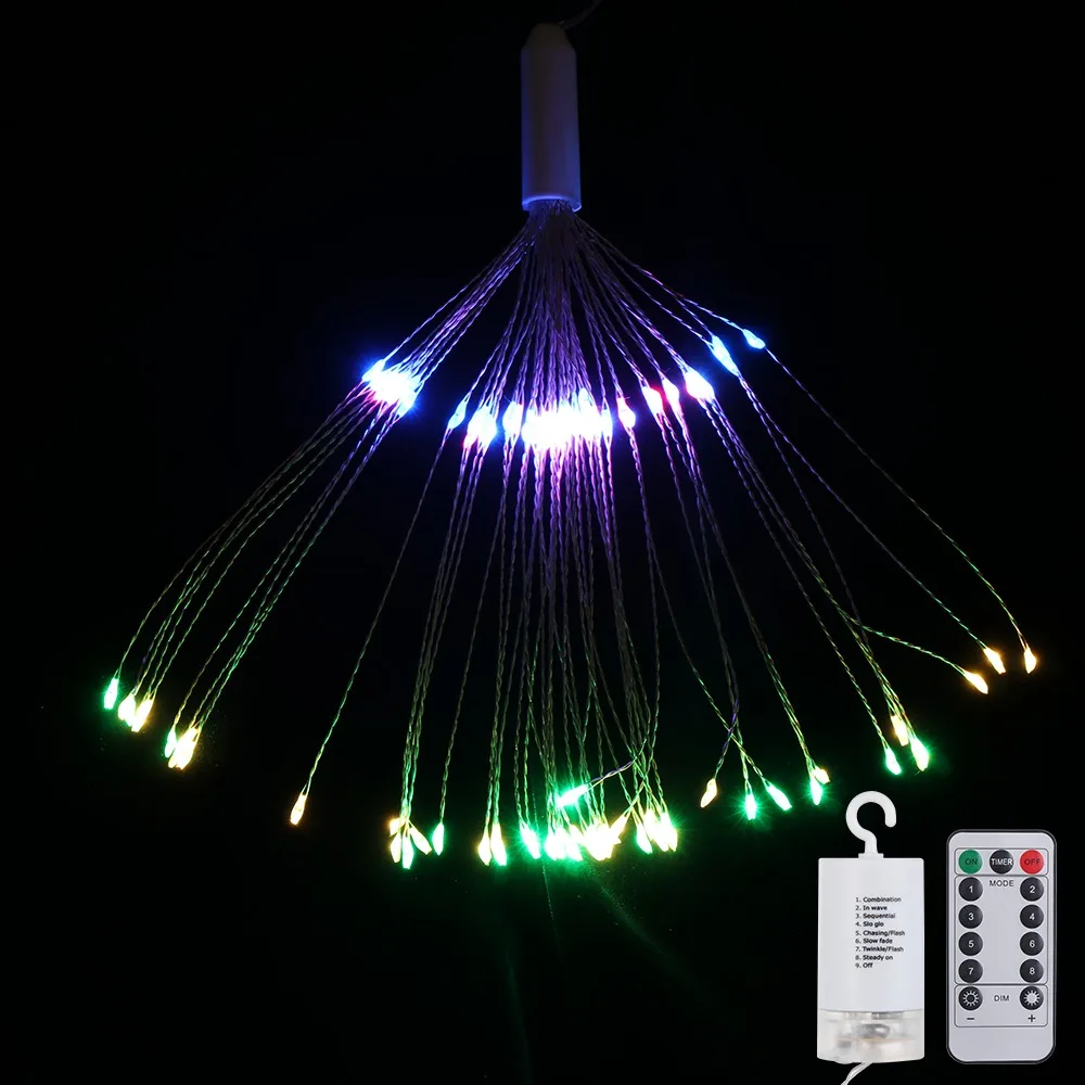 multicolor Праздничная подвесная гирлянда Starburst светильник s 80-120 светодиодов DIY фейерверк медная гирлянда Рождественский светильник s уличный мерцающий светильник - Испускаемый цвет: multicolor