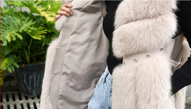 FXFURS жилет из натурального Лисьего меха Длинный жилет из натурального Лисьего меха Зимний жилет с заклепками из натуральной кожи европейские женские куртки