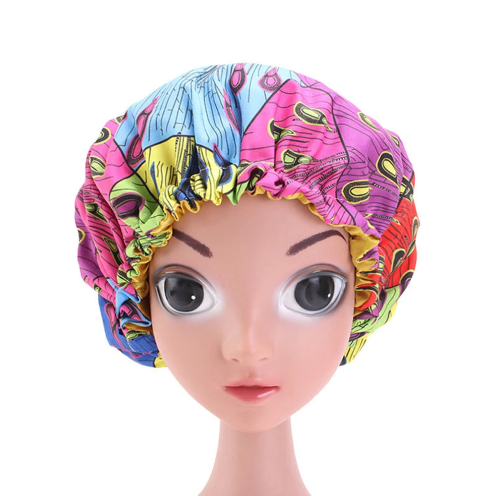 Kids Girls Night Sleep Cap Satin Elastic Band Africa Bonnet Hat Hair Care Head Cover Adjust Hair Loss Hat Beanies Skullies