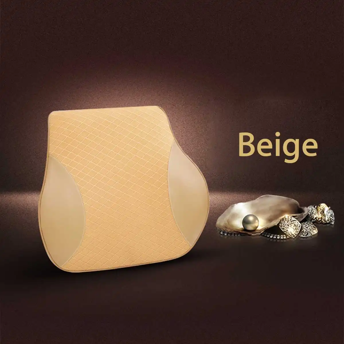 Beige Soft Memory Foam Lumbar Support Back Massager Waist Cushion Pillow For Car Seat Pillows Relieve Pain Back Rest Lumbar Cushion - Название цвета: Beige
