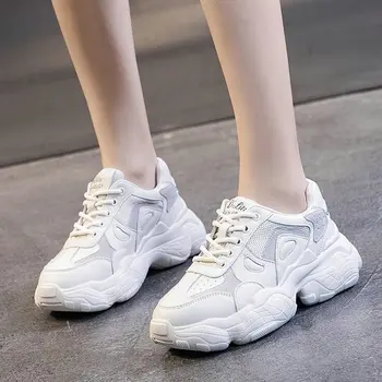 

2019 autumn new Korean wild thick bottom Sneakers Woman Mesh Breathable Comfortable casual shoes Women Running Shoes C34-80
