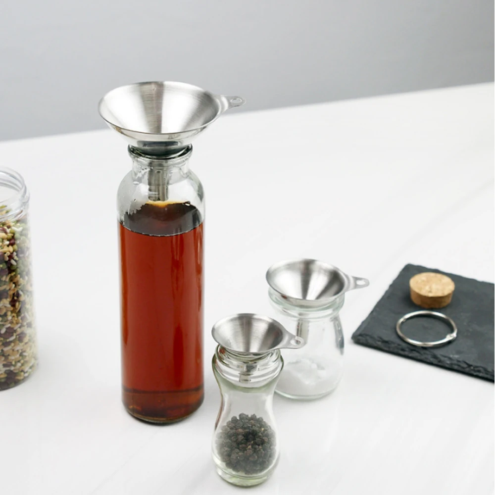 Набор воронок из нержавеющей стали комплект 3 штук с ручными крючками кухонные