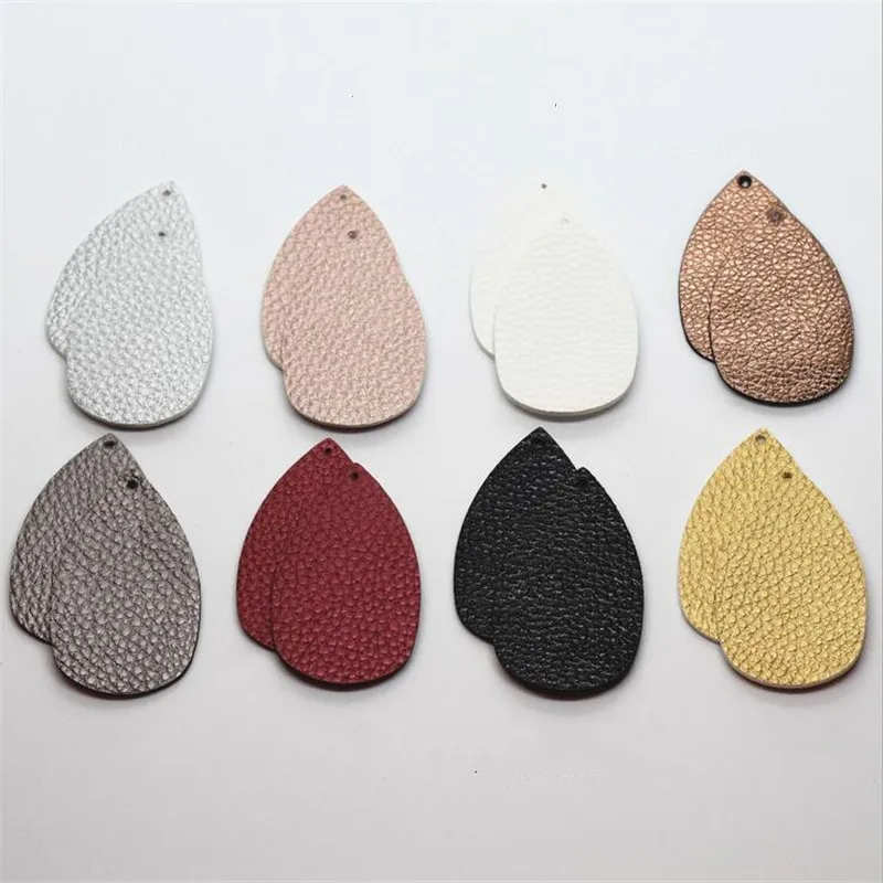 

50pcs/lot wholesale new retro leather teardrop charms connectors for diy earrings pendant jewelry making accessories material