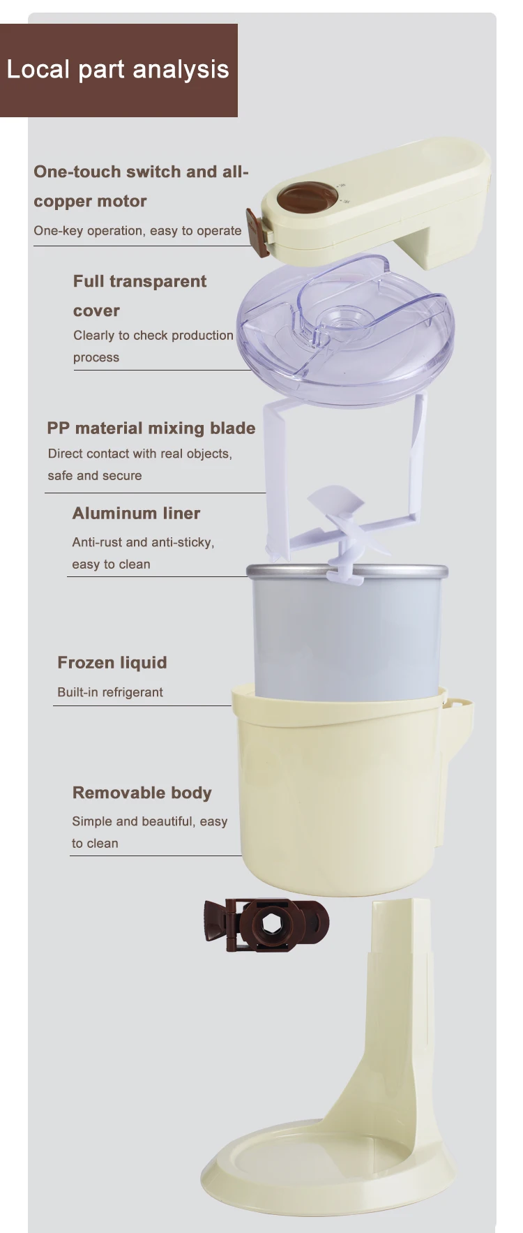 Electric Ice Cream Machine Automatic Chiseza