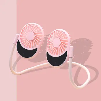 

USB Portable Fan Mini Handheld Neck Fan Air Conditioner Cooler 3 Speed Adjustable for Home Office Outdoor Sports Use C26