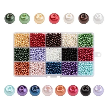 

1 Box Of Round Dyed Pearls for Jewelry Making