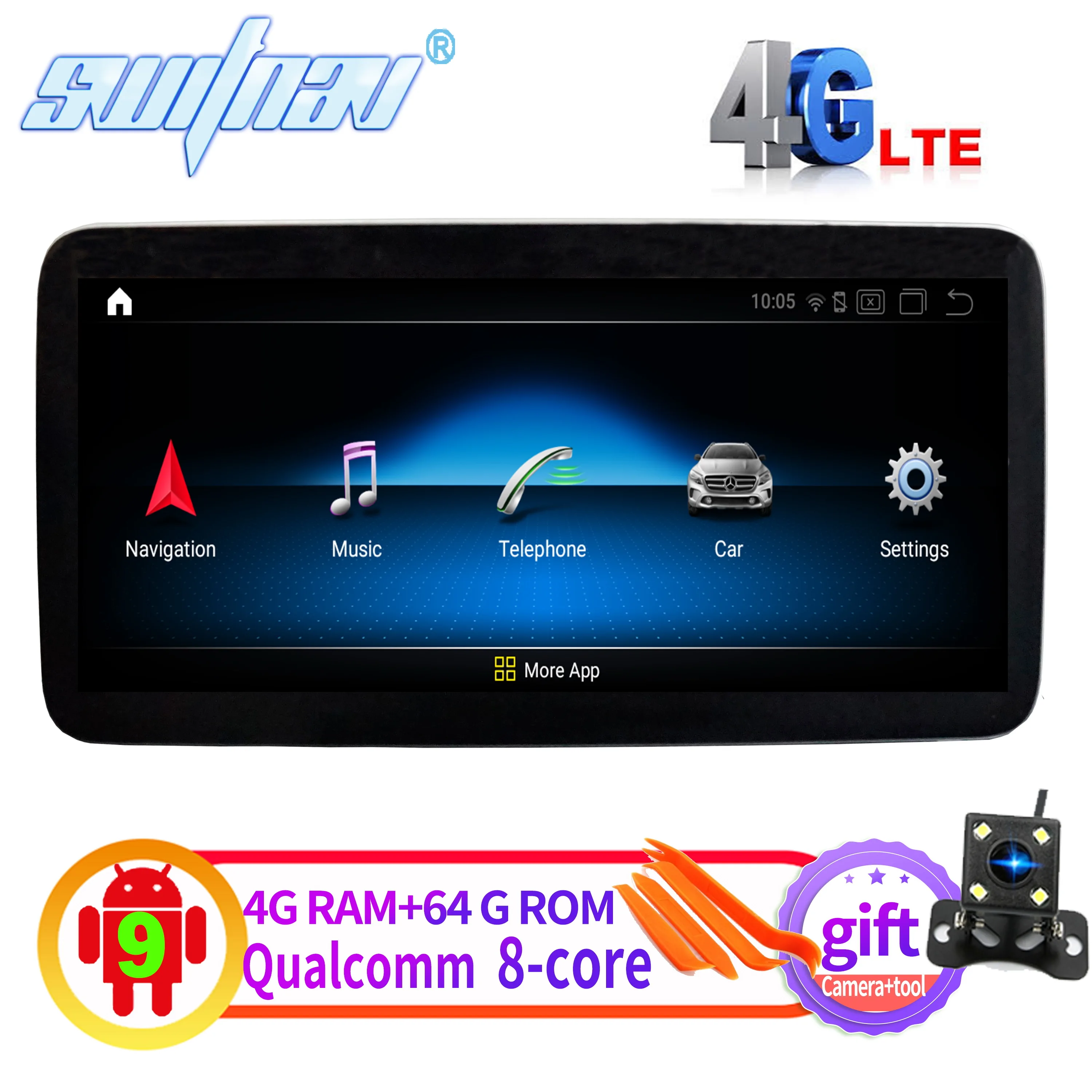 Автомобильный DVD-плеер 4 Гб + 64 Qualcomm Android 10 для Benz MB V Class w447 (2014-2019) мультимедийный