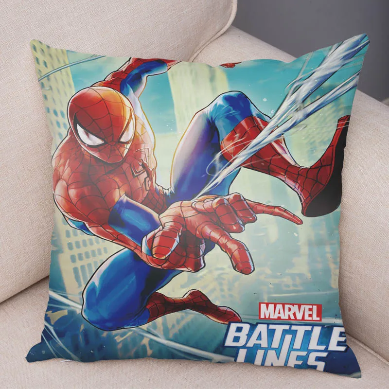 25 Чехол для подушки с героями мультфильма Marvel, Мстители, Человек-паук, американский аниме, Человек-паук, наволочка для дивана, декоративная наволочка, чехол - Цвет: 25