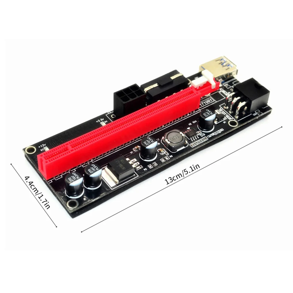 New PCI-E pcie Riser 009 Express 1X 4x 8x 16x Extender PCI E USB Riser 009S Dual 6Pin Adapter Card SATA 15pin for BTC Miner-1