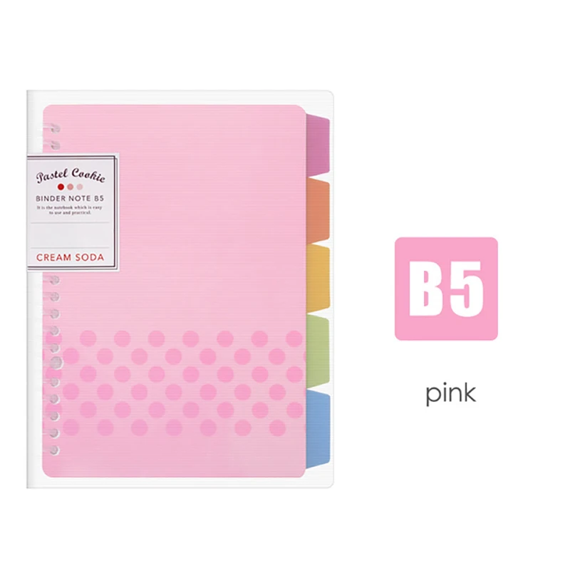 Розовый Macaron Note Book, свободный лист, внутреннее ядро A5 B5, дневник, план, переплет, офисные школьные принадлежности, кольцо, переплет, студенческие канцелярские принадлежности - Цвет: Розовый