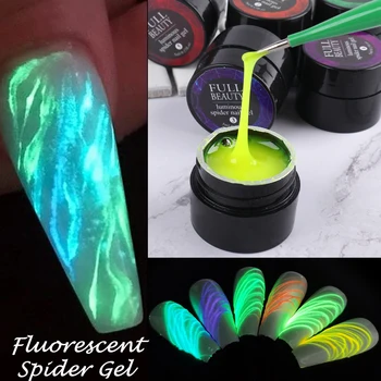 5ml Fluorescent Nail Spider Gel Wire Line Drawing Painting Polish Glow In Dark UV Gel Neon Effect Silk Creative Manicure SA1840 1