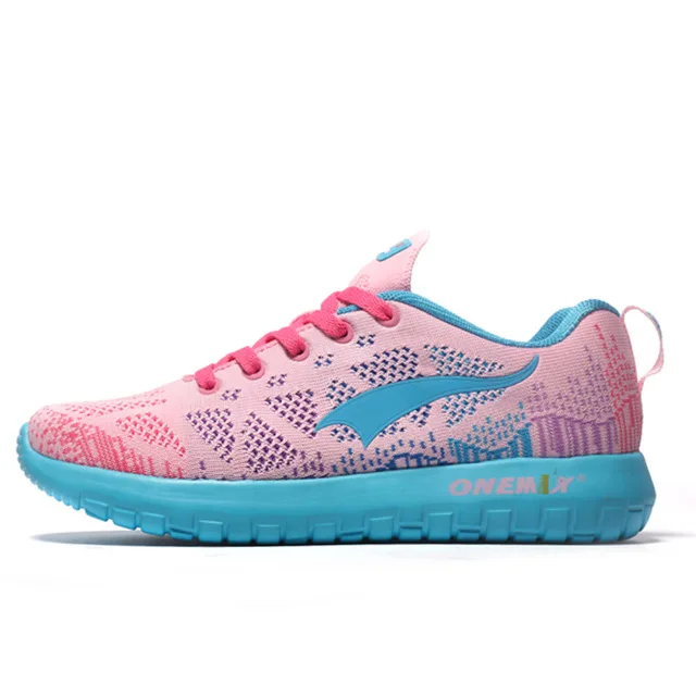 ONEMIX Мужские дышащие кроссовки для женщин, спортивная обувь, легкие кроссовки для бега, Zapatos De Hombre Max 12,5 - Цвет: Pink-NL