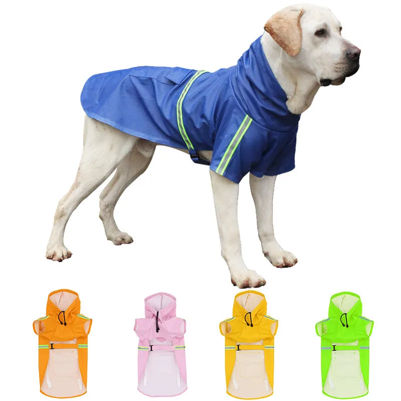 New Waterproof Large Dog Raincoat Jumpsuit Rain Coat For Big Medium