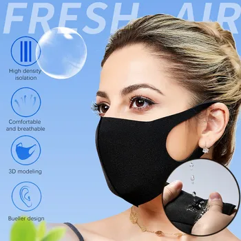 

2020 New Hot Face Masks 8/10PCs Dustproof Mouth Face Mask Cycling Respirator Adult Reusable Black Breathable Masks Mascarilla#20