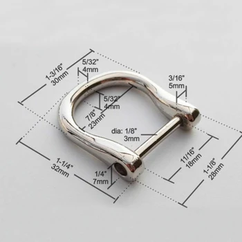 

1.8cm Screw Dee D Ring Buckle Clasp DIY Leather Handbag Strap Belt Luggage Craft M5TE