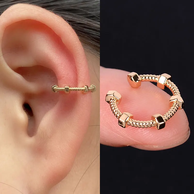 1 Pc Stackable Cuff Wrap Clip On Earrings Women Girls Climber Ear Cartilage Bone Clips Fake Earing Non Piercing Without Holes