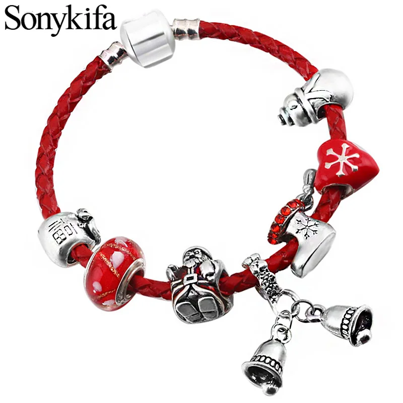 

2019 European Fashion Christmas Day Gift Jewelry Charm Bracelet with Crystal Fine bracelets for women Girls Gifts Direct