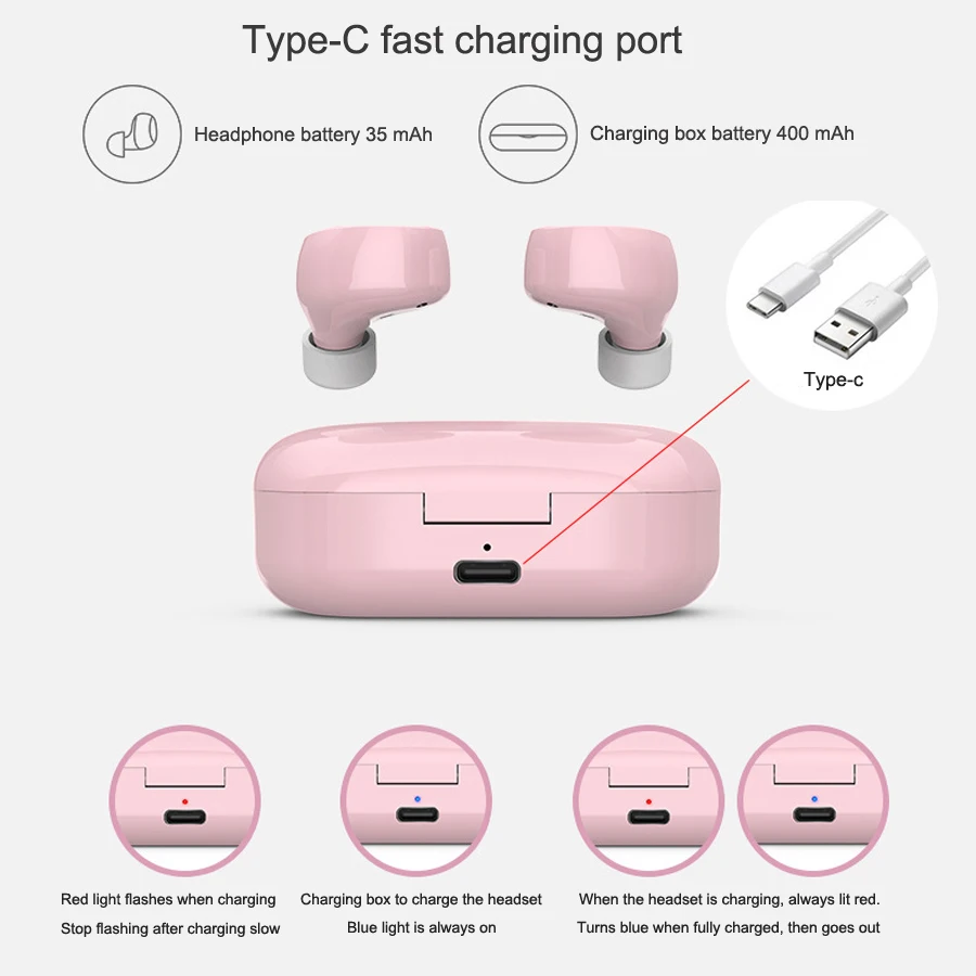 bluetooth fones com microfone caixa carregamento