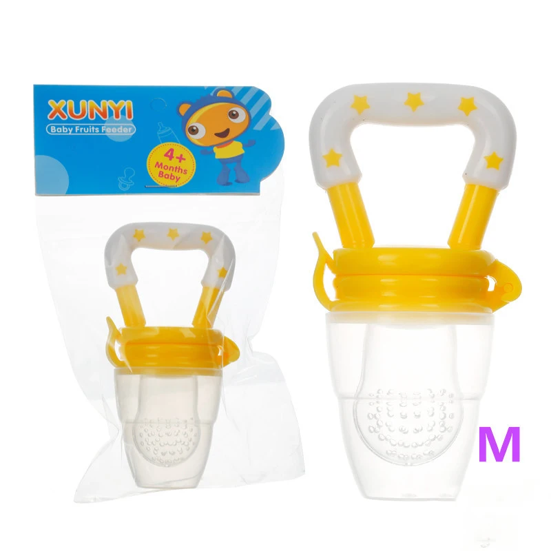 Light yellow M Свежие фрукты еда Дети Соска Кормление безопасное молоко кормушка детская соска бутылочки соска свежие фрукты Nibbler Безопасность Детские товары - Цвет: Light yellow M