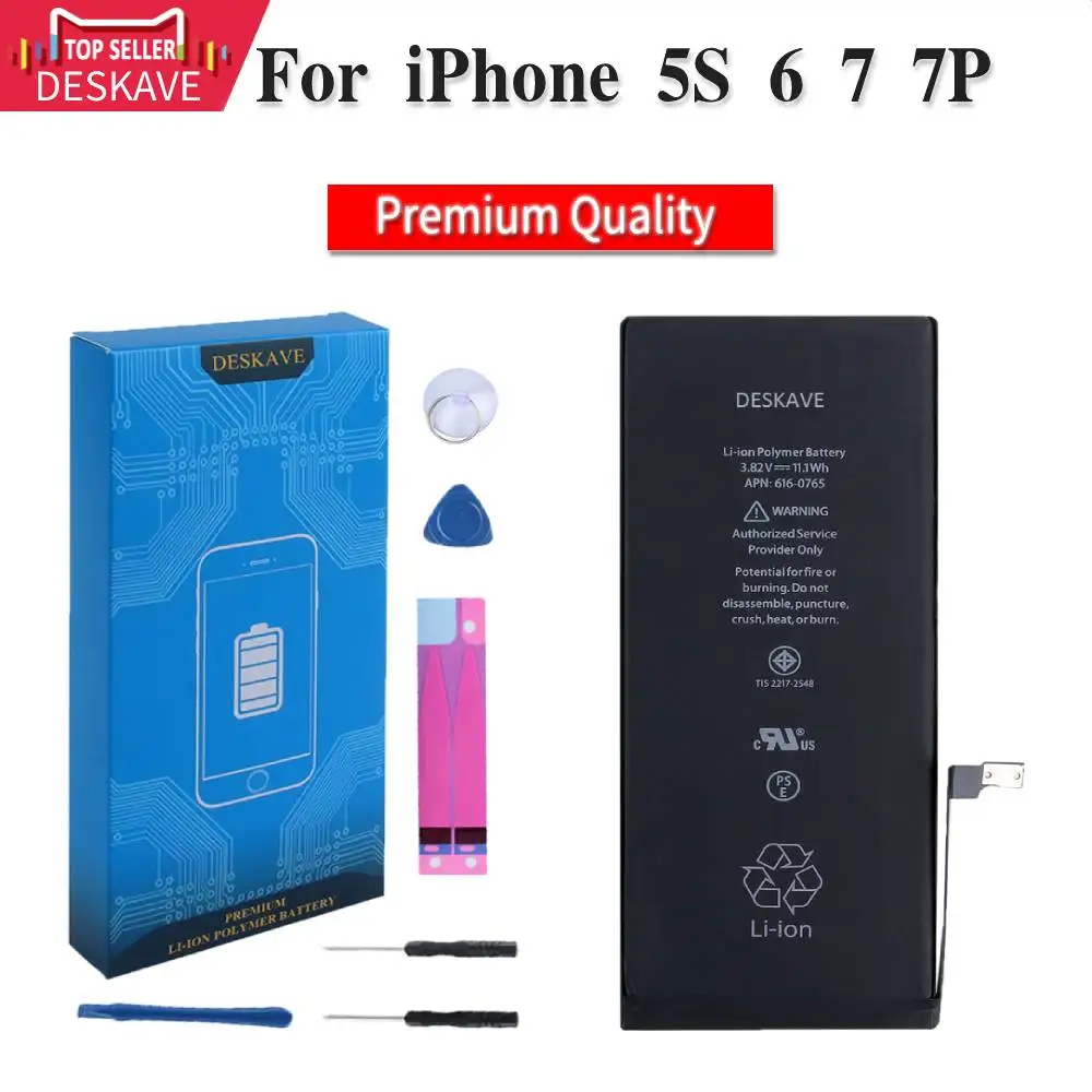 AAA качественная батарея для iPhone 5S 6 7 P высокая емкость полимерная внутренняя