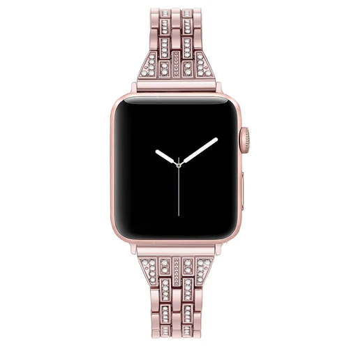 Аксессуары для часов Ремешок для apple watch iwatch, ремешок 38 мм 40 мм 42 44 мм Series 5/4/3/2/1 бриллиант Стразы роскошный браслет - Цвет ремешка: pink gold