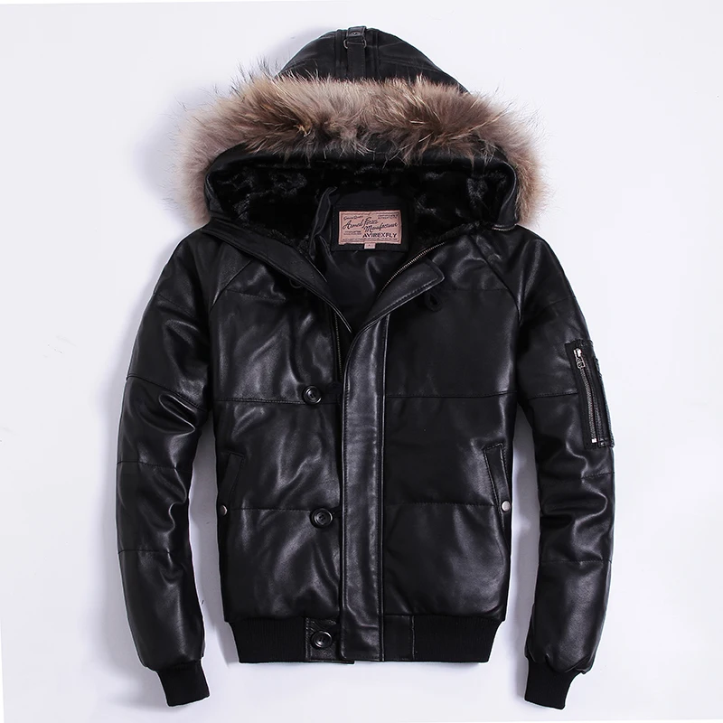 Кожаный Пуховик Мужской Зимний С Капюшоном Купить