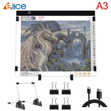 A3 usb led luz almofada artcraft rastreamento caixa de luz placa cópia digital tablet pintura desenho tablet pintura diamante placa