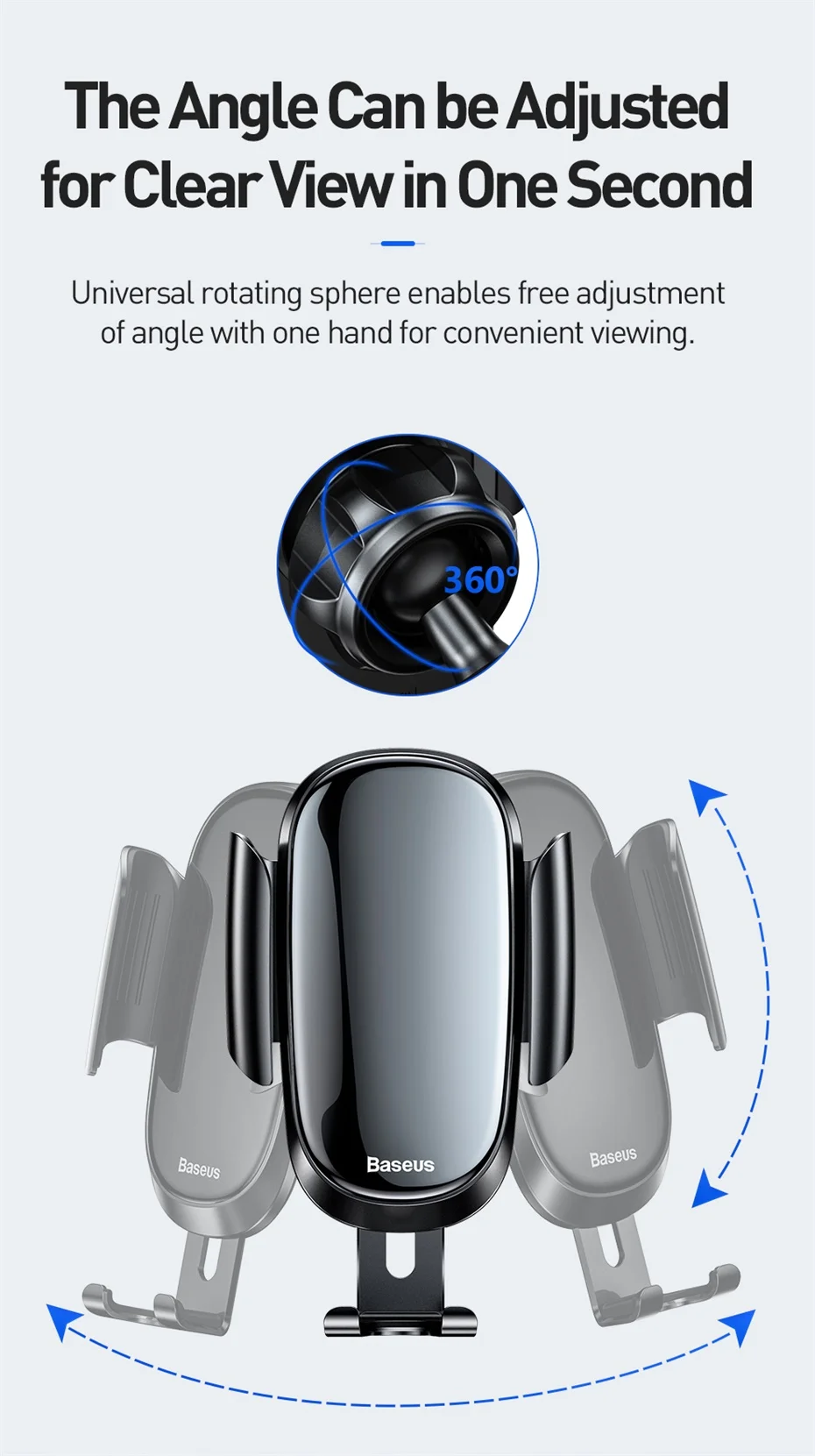 Автомобильный держатель Baseus для телефона, 360 градусов, крепление на вентиляционное отверстие, автомобильная подставка для телефона, для iPhone 11, samsung, Гравитационный держатель для мобильного телефона