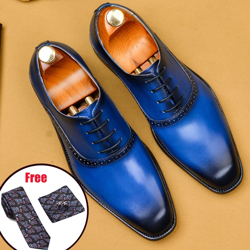 Phenkang/мужские кожаные туфли; модельные туфли в деловом стиле; мужские брендовые свадебные туфли из натуральной воловьей кожи с черной шнуровкой