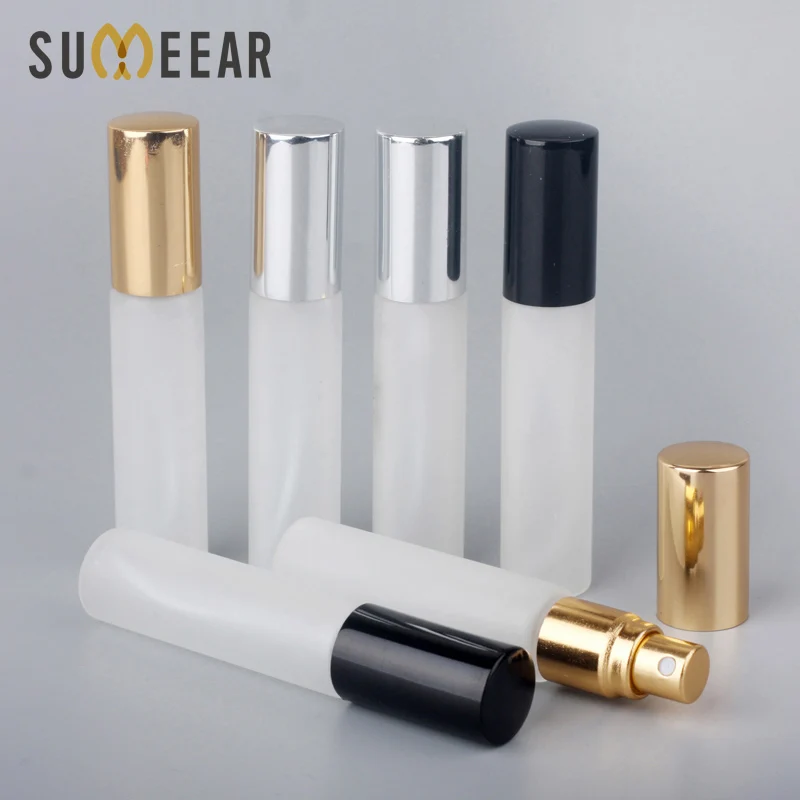 개/몫 10ml 리필 형 향수 분무기 스프레이 병 젖빛 유리 병 펌프 휴대용 여행 화장품 선물