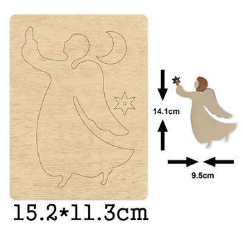 

Angel Flying Moon Wood Mold Cutting DIY New Keychain Bag Leather Bag Suitable For Common Die Cutting Machines on the Market 2020