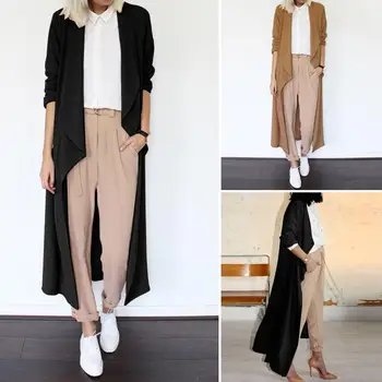 

Plus Size Women Casual Long Sleeve Coats 2020 ZANZEA Fashion Jackets Ladies Open Front Outwear Elegant Female Thicken Overcoats