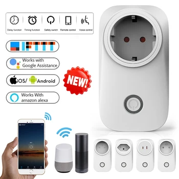 

WIFI Smart Socket Plug EU UK Swit AU BR FR JP Israel Ita ZAPlug 10A Remote Control Smart Work For Alexa Google Home