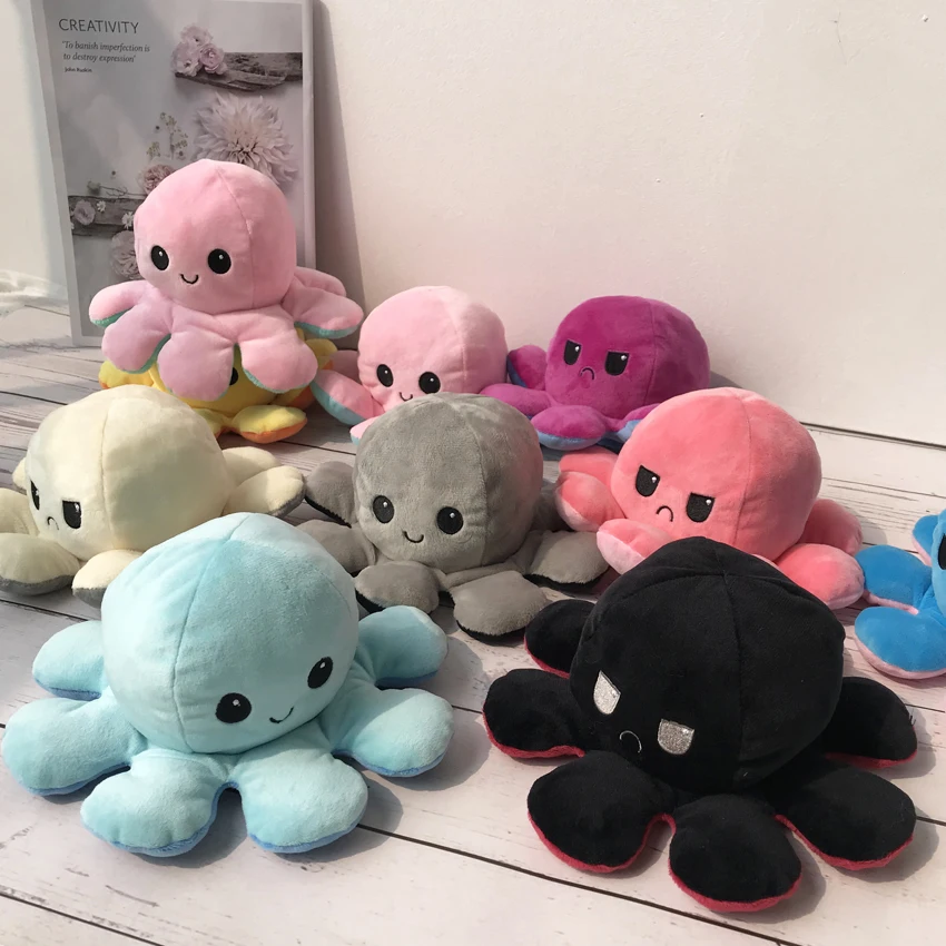 

10cm Flip octopus Plush Stuffed Toy Soft Animal Home Accessories Cute Animal Doll Children Gifts Baby Companion Plush Toy