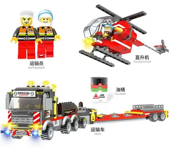 

412PCS Helicopter truck Children Children's urban engineering small particles plastic assembled building blocks educational toys