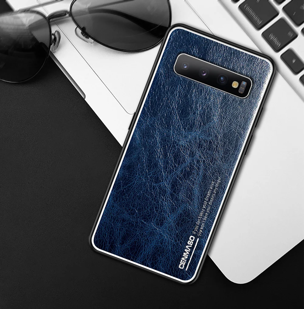 CENMASO чехол из натуральной кожи для samsung S10 чехол роскошный ...